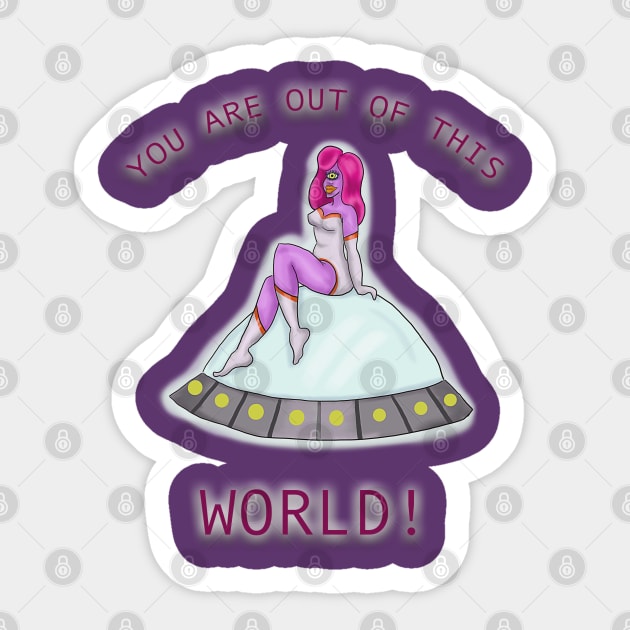 You Are Out of This World! Sticker by tesiamarieart